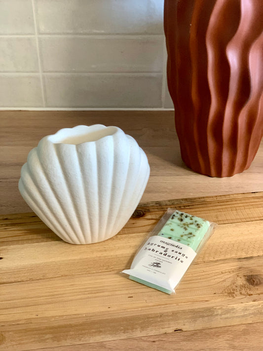 Fondant Parfumé Agrumes & Sauge avec Pierres de Labradorite – Un Souffle de Fraîcheur et de Protection
