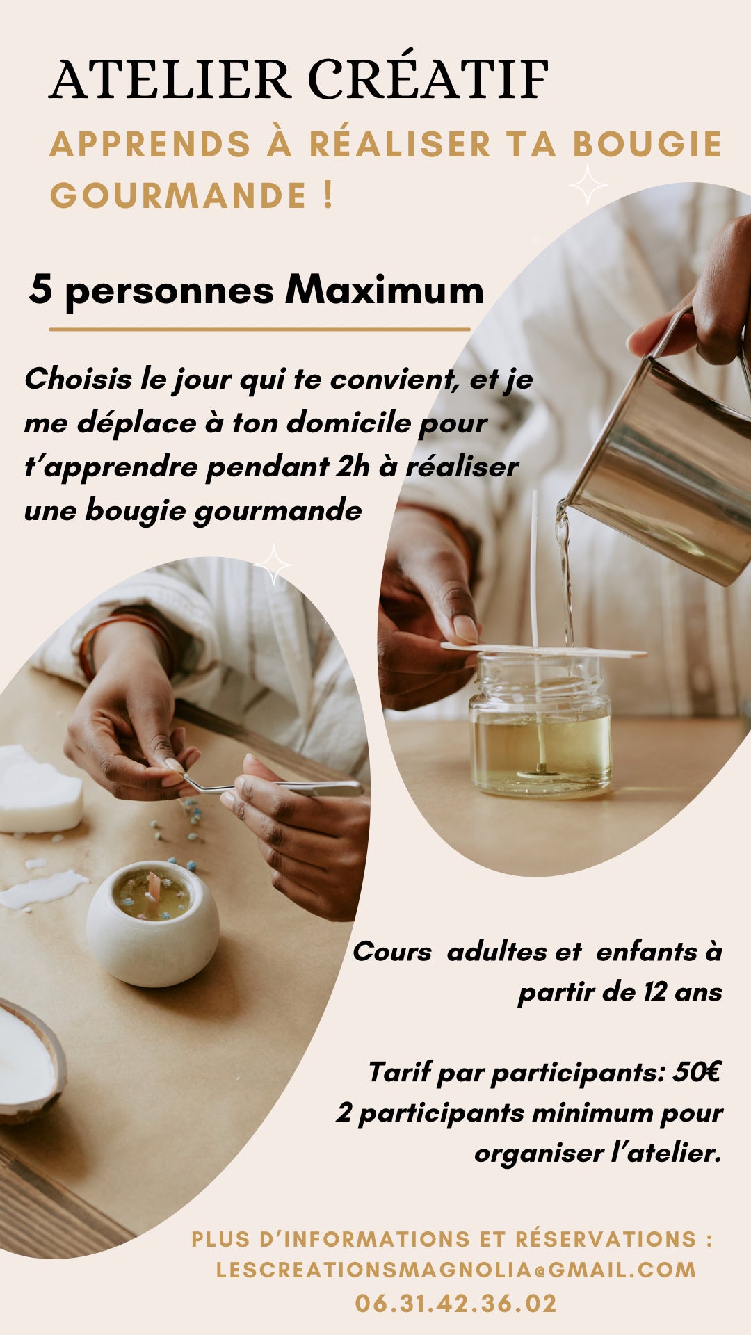 Atelier Création de Bougies & Fondants – Un Moment Créatif et Parfumé Chez Vous !